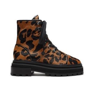 NEW Schutz Maylova Leopard Calf Hair Boots